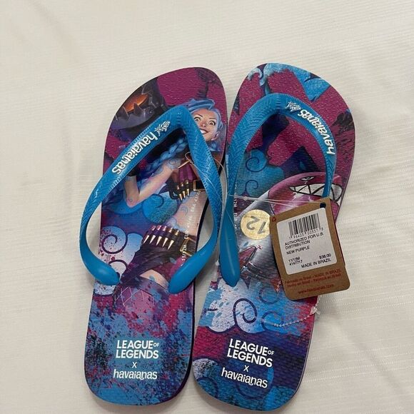 Havaianas x League of Legends Jinx Flip Flops Size 12 New - Picture 5 of 5